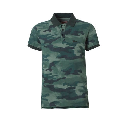 Petrol Industries Polo Met Allover Camouflage Print Groen petrol industries kopen in de aanbieding