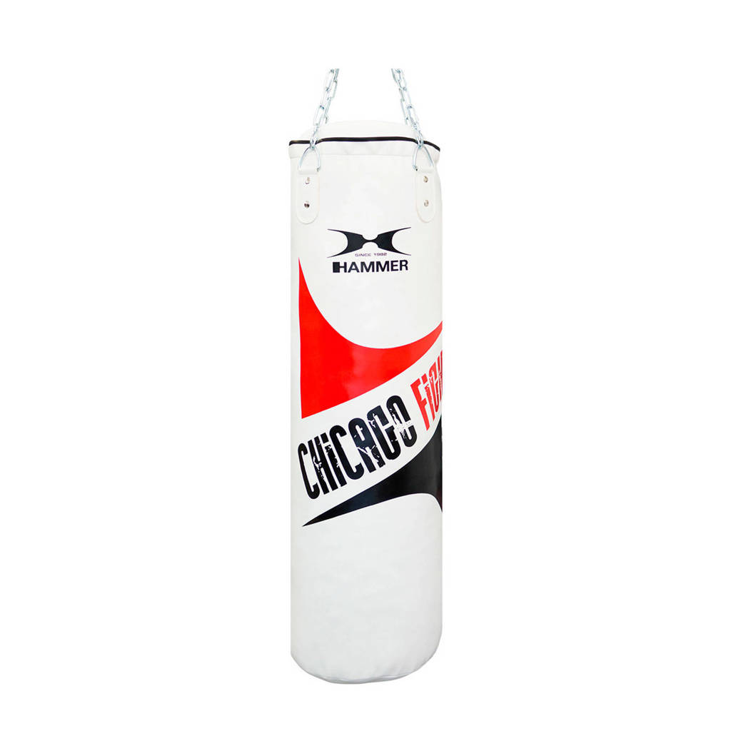 Hammer Bokszak Chicago Fight Black - 100x30 cm, Wit/rood/zwart
