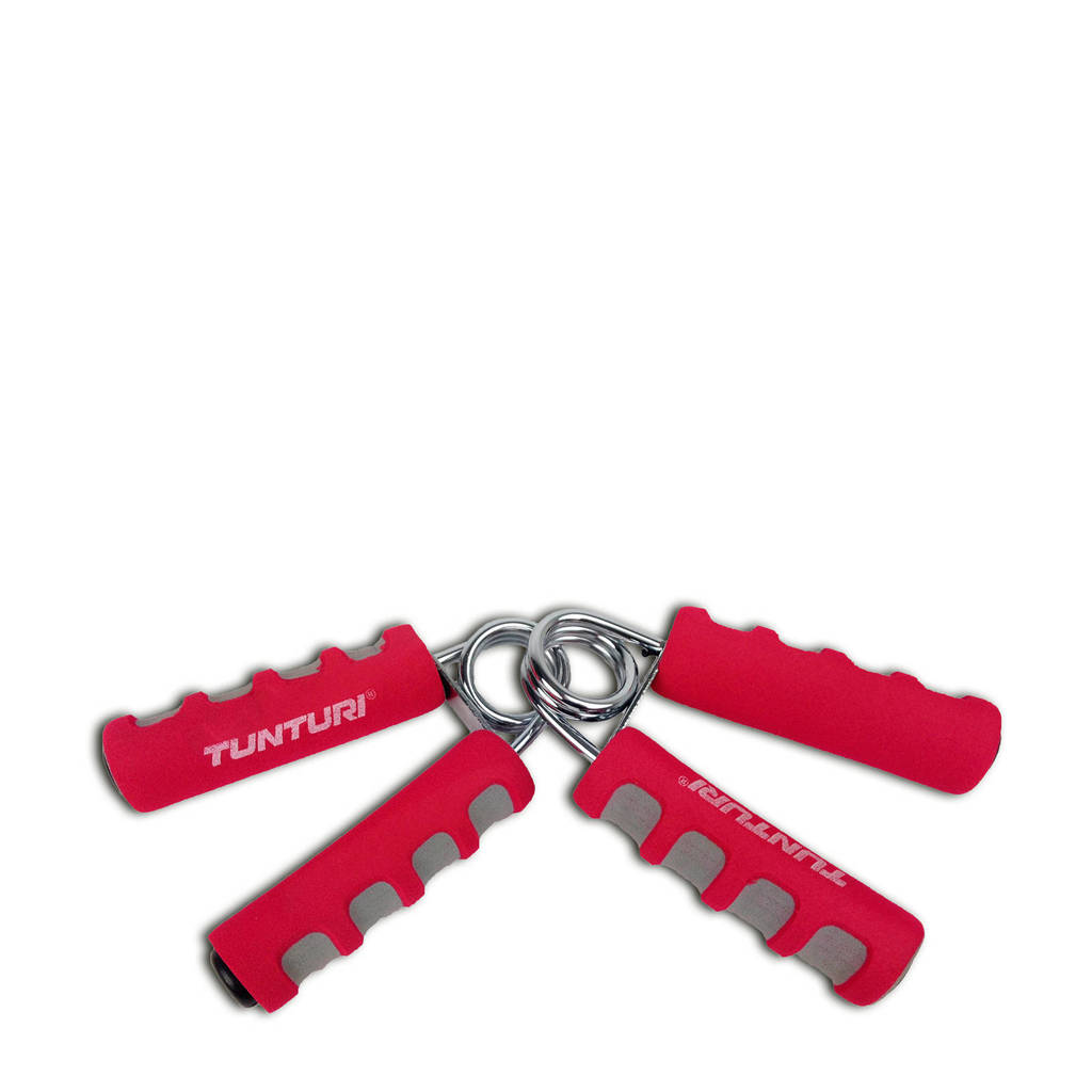 Tunturi Foam Knijphalters - Handknijper (set van 2), Rood/grijs