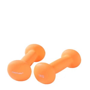 Dumbbells - 2 x 1,0 kg - Neopreen - Fluor Oranje
