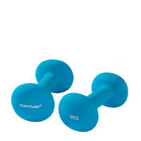 Tunturi Dumbbells - 2 x 5,0 kg - Neopreen - Fluor Blauw