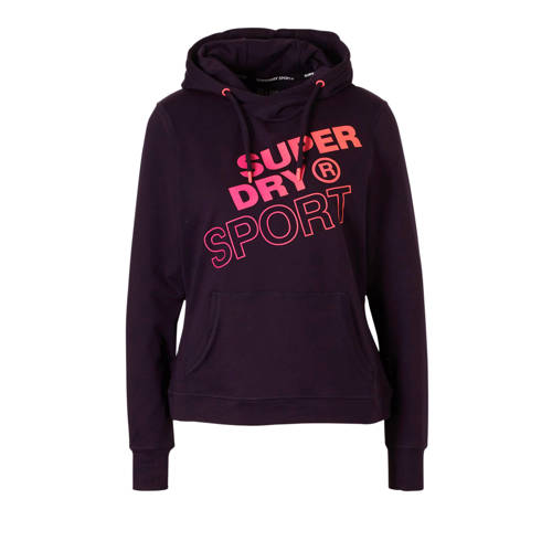 Superdry Sport Sportsweater Donkerpaars superdry kopen in de aanbieding