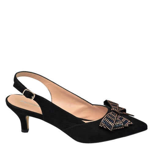 Vanharen Graceland Slingback Pumps Met Sierstenen Zwart graceland kopen in de aanbieding