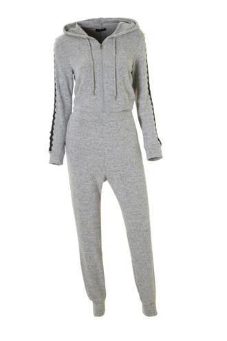 Yessica onesie met kant grijs mêlee