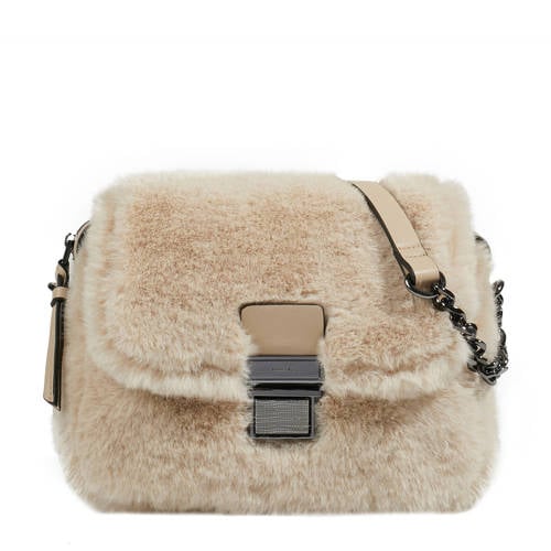 Parfois Imitatie Bont Crossbody Tas Ecru parfois kopen in de aanbieding Parfois Imitatie Bont Crossbody Tas Ecru parfois kopen in de aanbieding