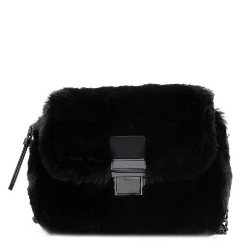 Parfois Imitatie Bont Crossbody Tas Zwart parfois kopen in de aanbieding