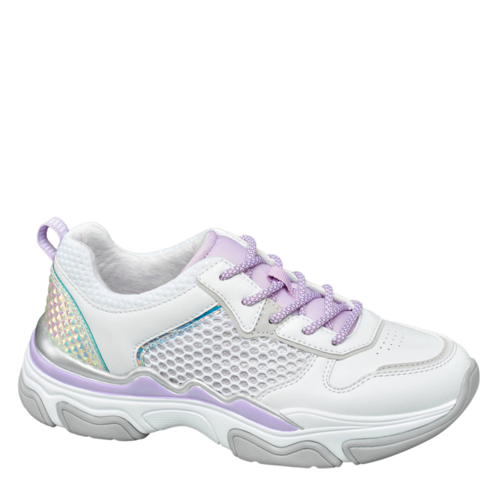 vanHaren Graceland dad sneakers wit/lila | wehkamp