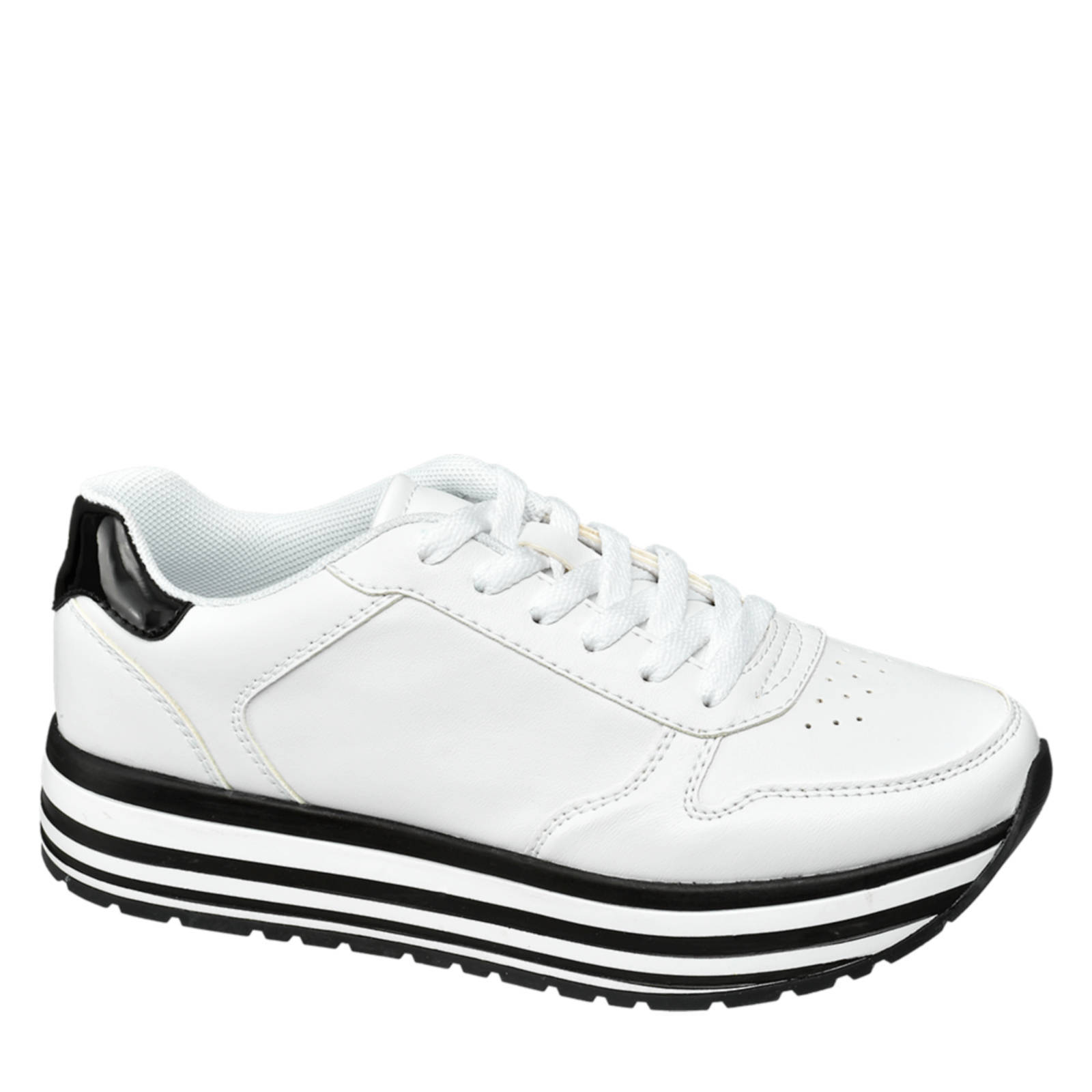 vanHaren Graceland plateau sneakers wit 