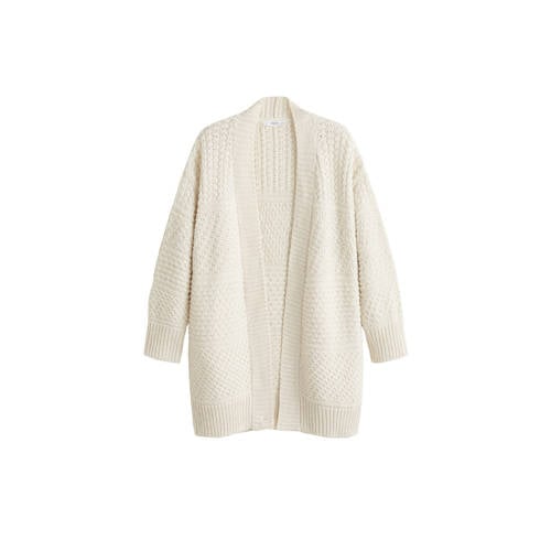 Mango Gebreide Vest Ecru mango kopen in de aanbieding