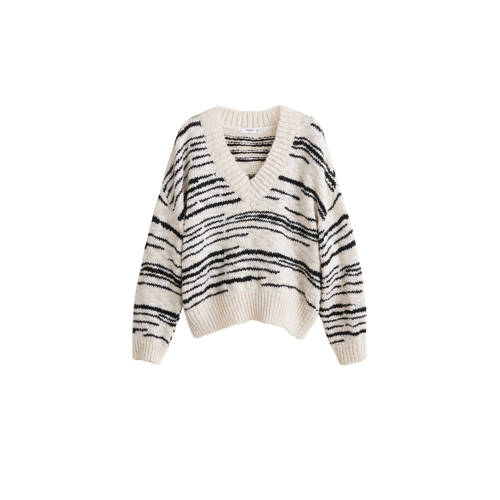 Mango Tweekleurige Trui Ecru mango kopen in de aanbieding Mango Tweekleurige Trui Ecru mango kopen in de aanbieding