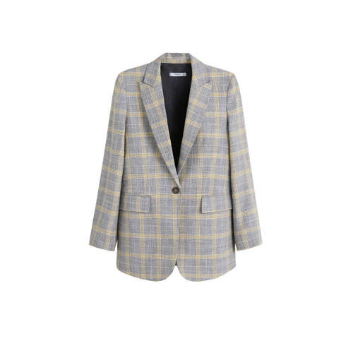 Mango Blazer Met Ruit Print Beige mango kopen in de aanbieding Mango Blazer Met Ruit Print Beige mango kopen in de aanbieding