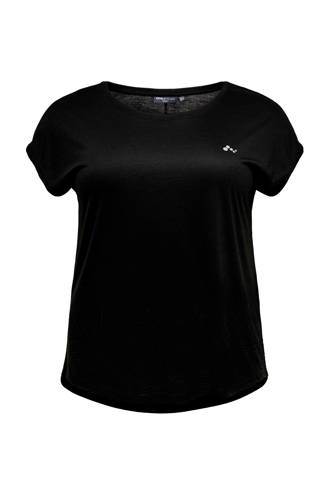 Curvy sport T-shirt zwart