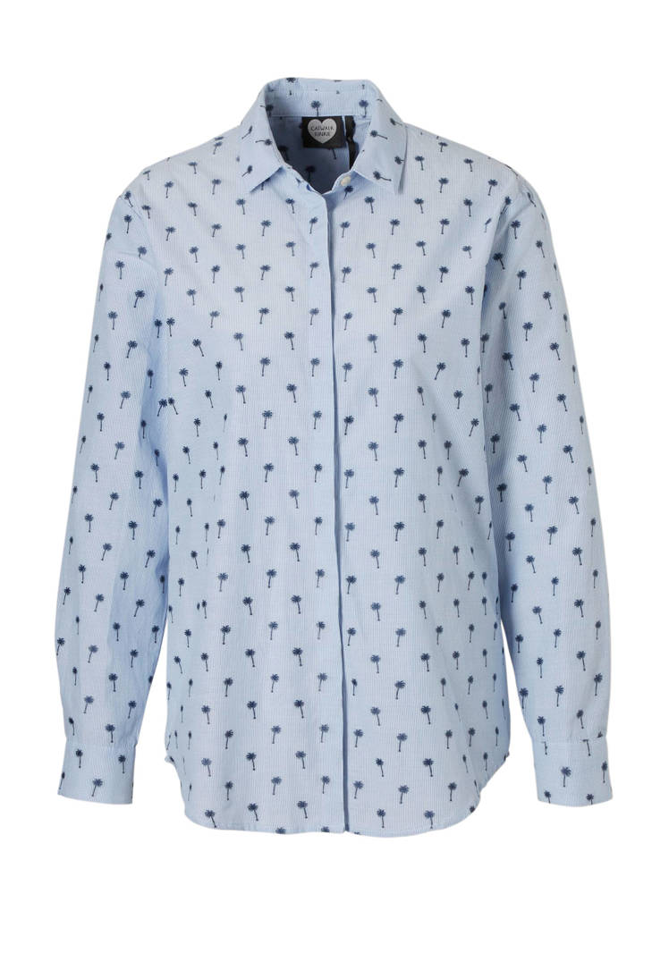 blouse palmbomen Catwalk blauw Junkie met BPxCq5w
