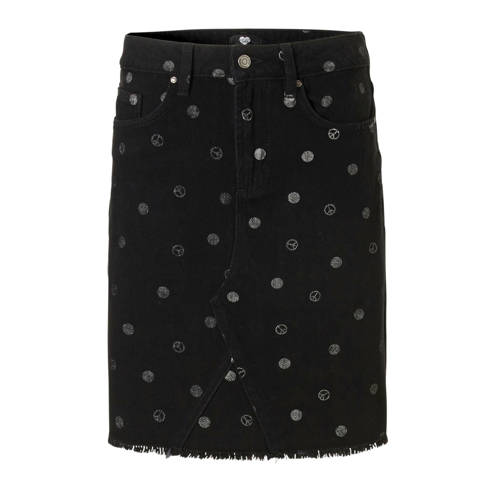 Catwalk Junkie Spijkerrok Met All Over Print Zwart catwalk junkie kopen in de aanbieding