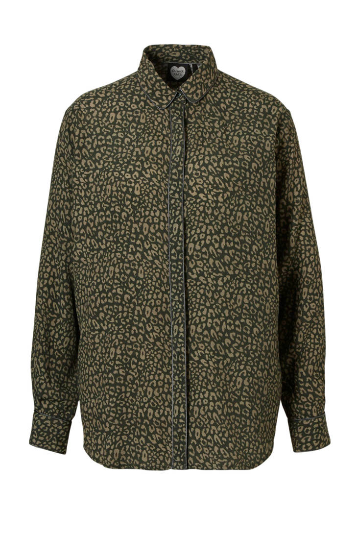 kaki blouse panterprint Junkie met Catwalk wI5XqW