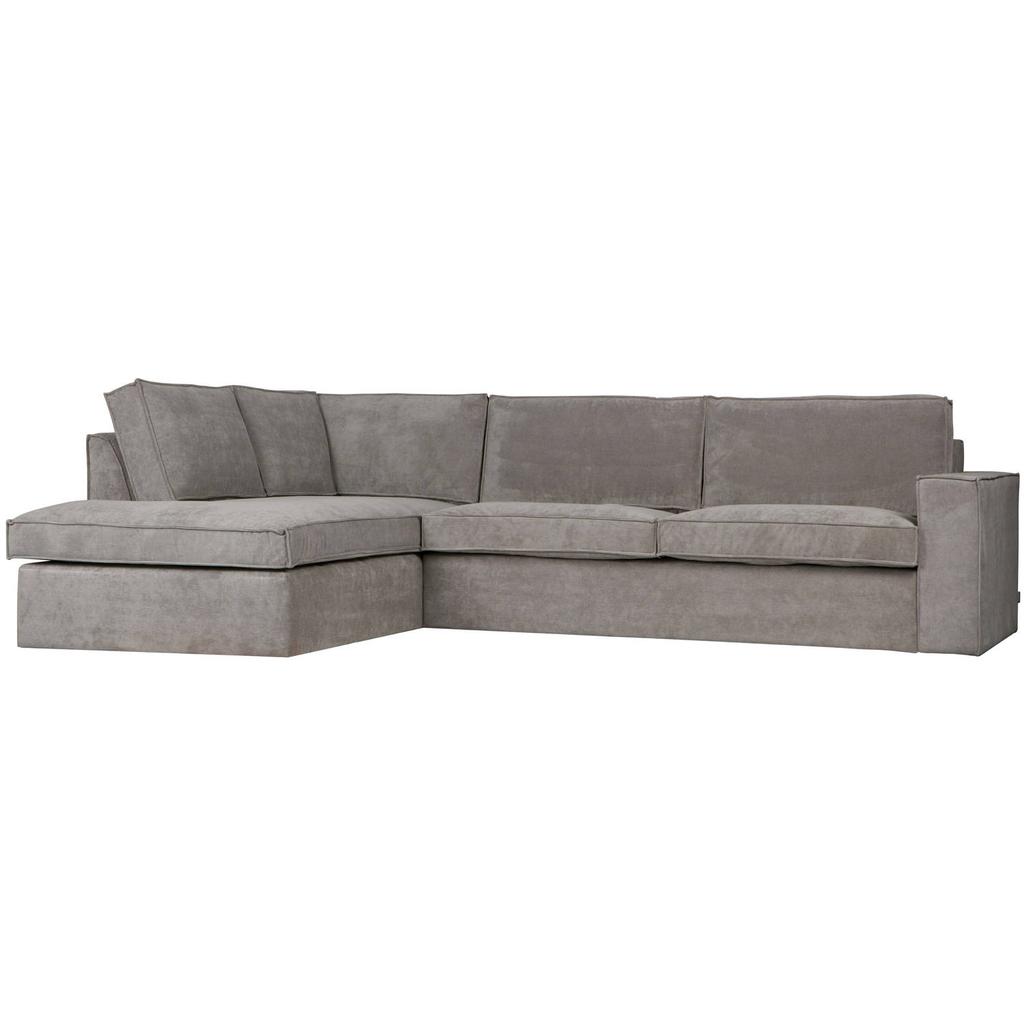 WOOOD WOOOD Thomas Hoekbank Links - Ribstof - Vergrijsd Groen - 283x92x197