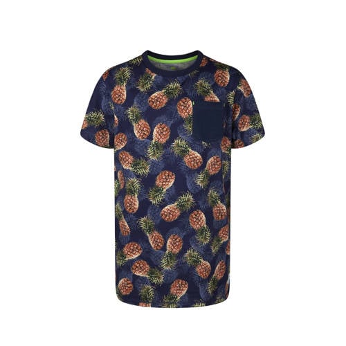 We Fashion T Shirt Met Ananas Dessin Donkerblauw we fashion kopen in de aanbieding