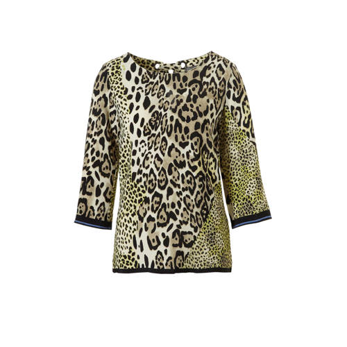 Geisha Blouse Met Panterprint Bruin geisha kopen in de aanbieding