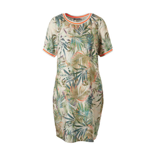 Geisha Jurk Met Bladprint Ecru geisha kopen in de aanbieding