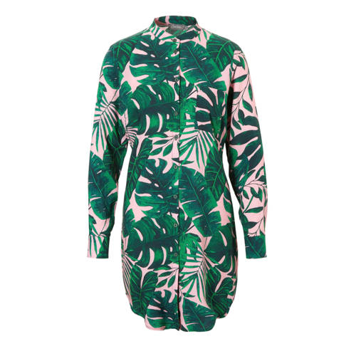 Geisha Blouse Met Bladprint Roze geisha kopen in de aanbieding