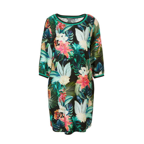 Geisha Jurk Met Bladprint Groen geisha kopen in de aanbieding