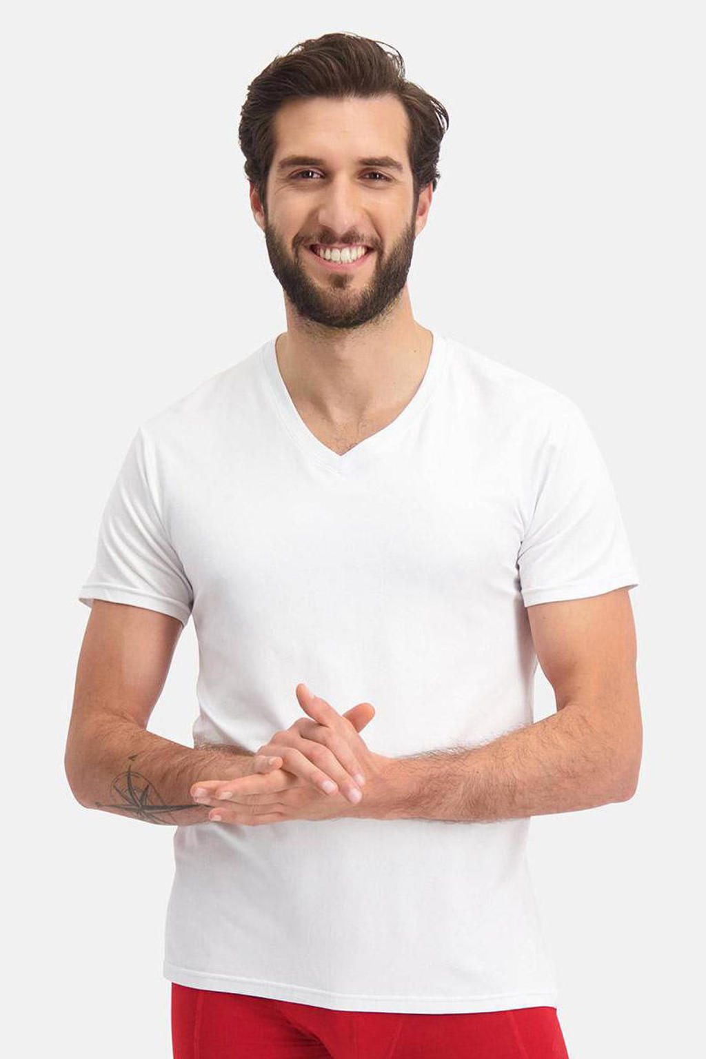 Bamboo Basics ondershirt Velo met bamboe (set van 2) wit