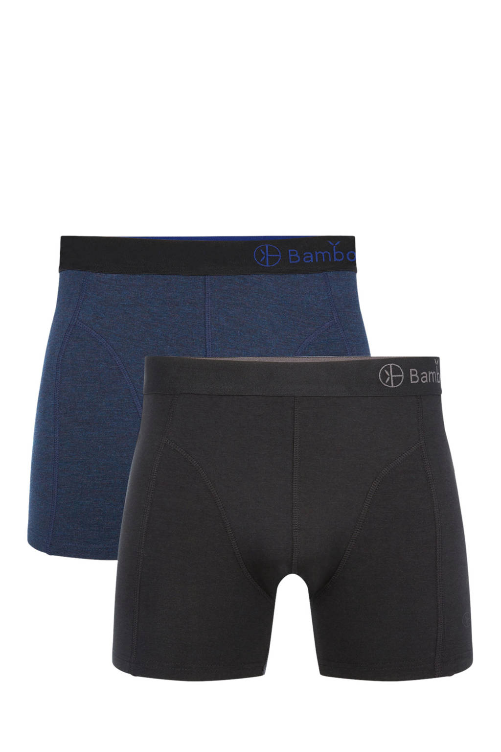 Bamboo Basics boxershort Levi met bamboe (set van 2), Blauw/grijs