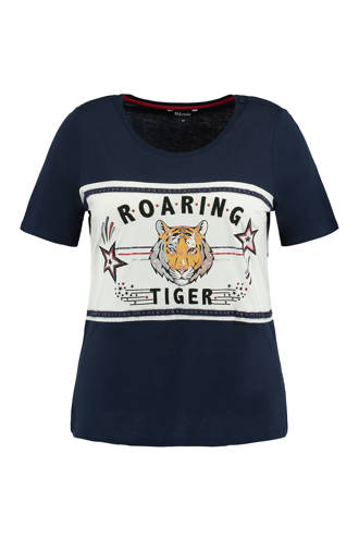T-shirt met print opdruk Marine