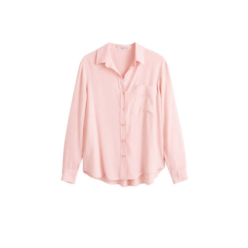 Mango Blouse Met Textuur Zacht Roze mango kopen in de aanbieding