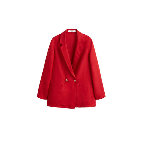 Mango Linnen Blazer Rood mango kopen in de aanbieding