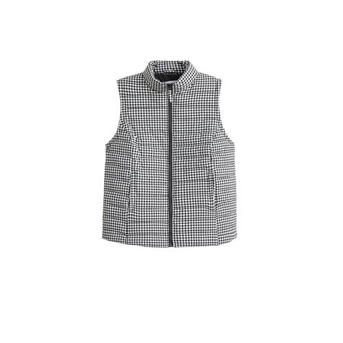 Violeta By Mango Geblokte Bodywarmer Zwartwit violeta by mango kopen in de aanbieding