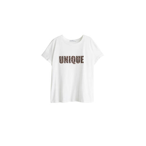Violeta By Mango T Shirt Met Tekst Wit violeta by mango kopen in de aanbieding Violeta By Mango T Shirt Met Tekst Wit violeta by mango kopen in de aanbieding