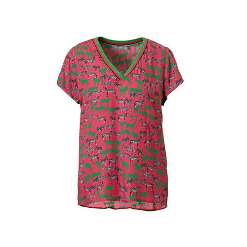 Geisha T Shirt Met Zebra Print geisha kopen in de aanbieding