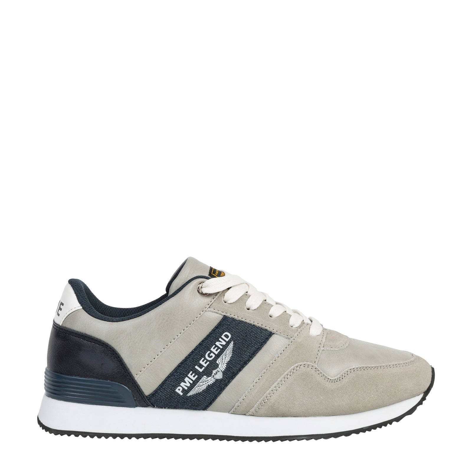 PME Legend Runner Chester leren sneakers grijs | wehkamp