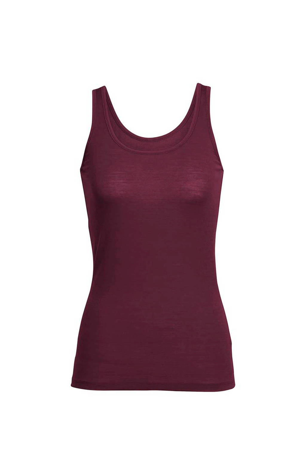 Icebreaker Siren gestreept outdoor singlet met merinowol paars, Velvet