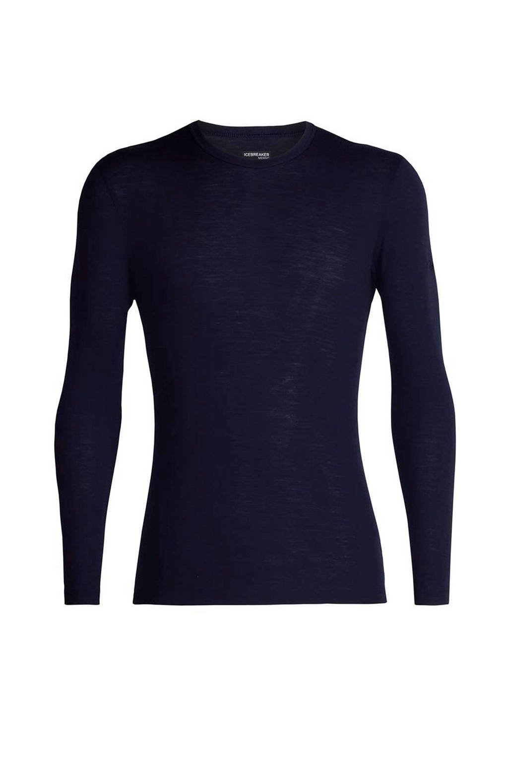 Icebreaker thermoshirt merinowol donkerblauw, Midnight navy