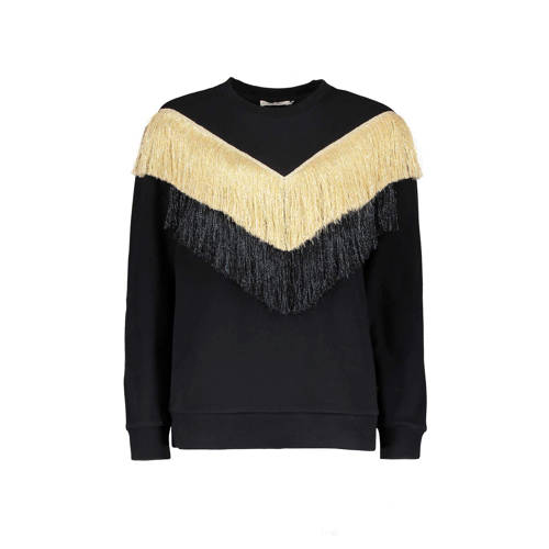 Sissyboy Sissy Boy Sweater Met Lurex Franjes Zwart sissyboy kopen in de aanbieding