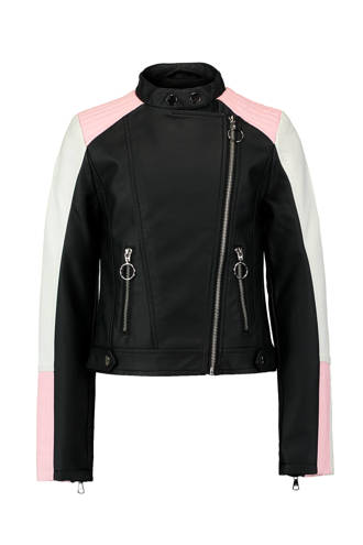 imitatieleren bikerjack zwart