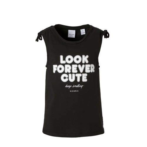 Nik En Niknik Mouwloos T Shirt Met Tekst Look Zwart nik en nik kopen in de aanbieding Nik En Niknik Mouwloos T Shirt Met Tekst Look Zwart nik en nik kopen in de aanbieding