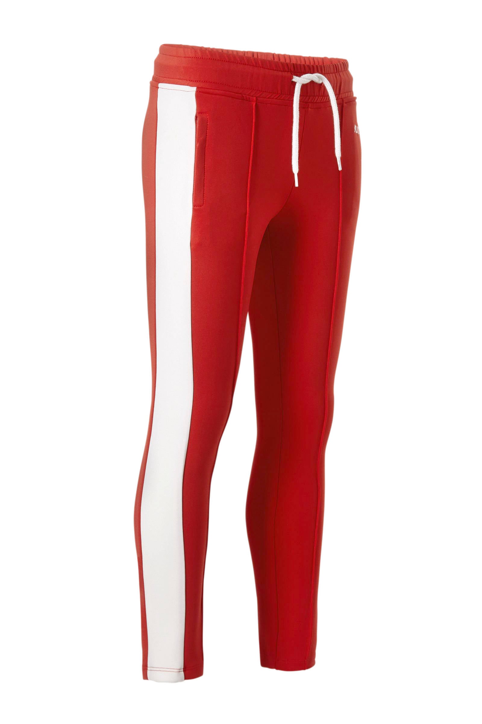 NIK\u0026NIK slim fit broek met zijstreep rood/wit | wehkamp