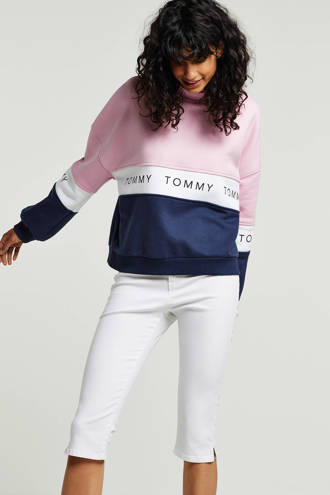 high waist slim fit bermuda wit