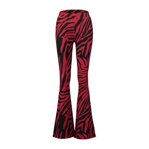 Coolcat Flared Broek Met All Over Print Rood coolcat kopen in de aanbieding