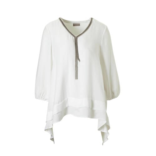 Ca Canda Top Met Kraalmotief Ecru ca kopen in de aanbieding