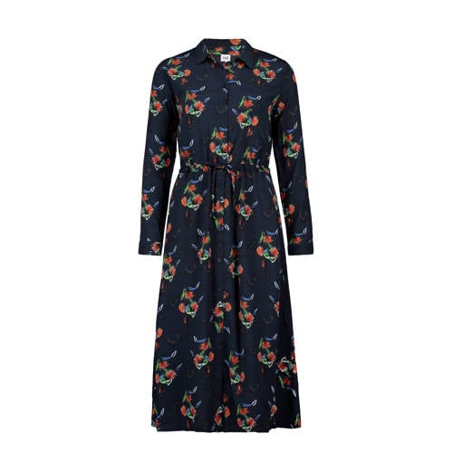 Cks Jurk Met Verenprint Marine Blauw cks kopen in de aanbieding