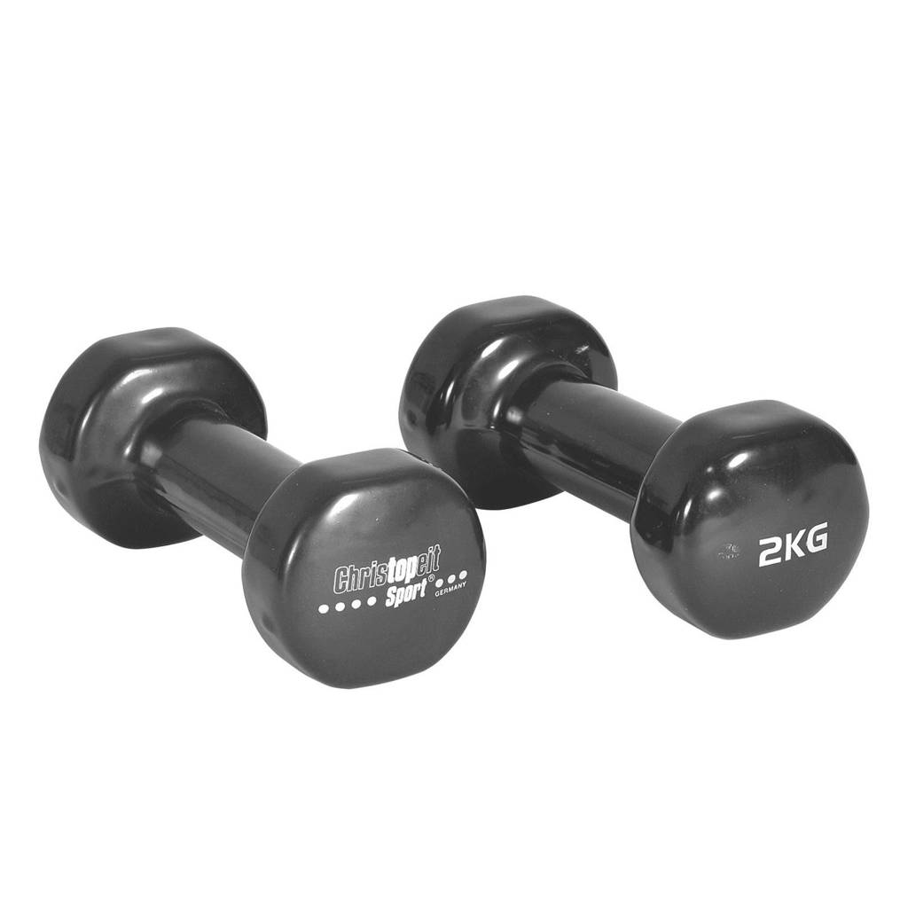 Christopeit dumbbells - 2 x 2 kg, Grijs
