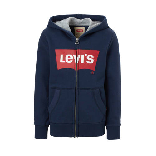 Levis Kids Sweatvest Met Capuchon Donkerblauw levis kopen in de aanbieding