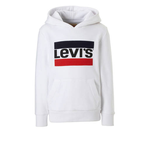 Levis Kids Hoodie Met Logoprint Wit levis kopen in de aanbieding