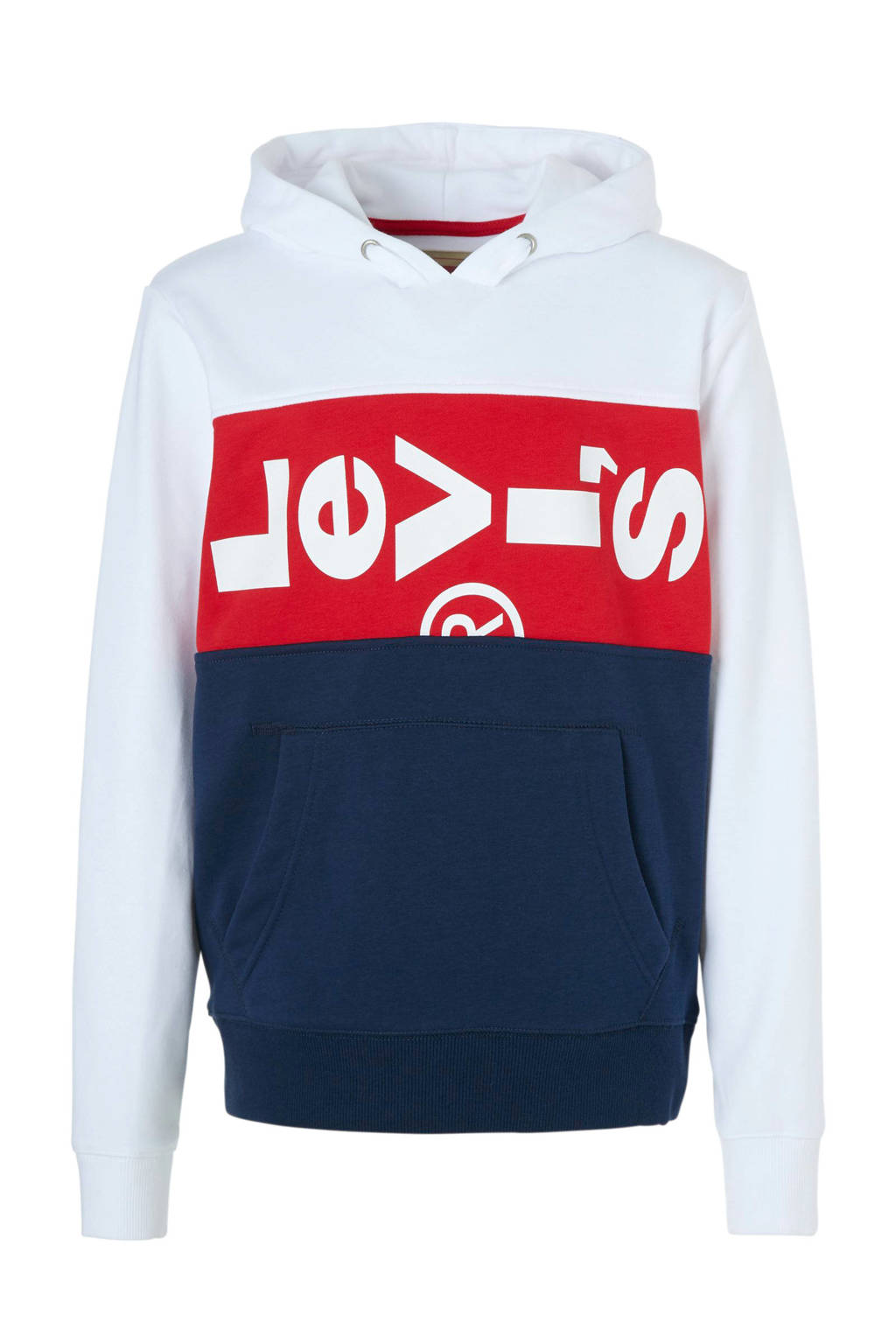 rijm spontaan Beweging Levi's Kids hoodie met logo wit/donkerblauw/rood | wehkamp