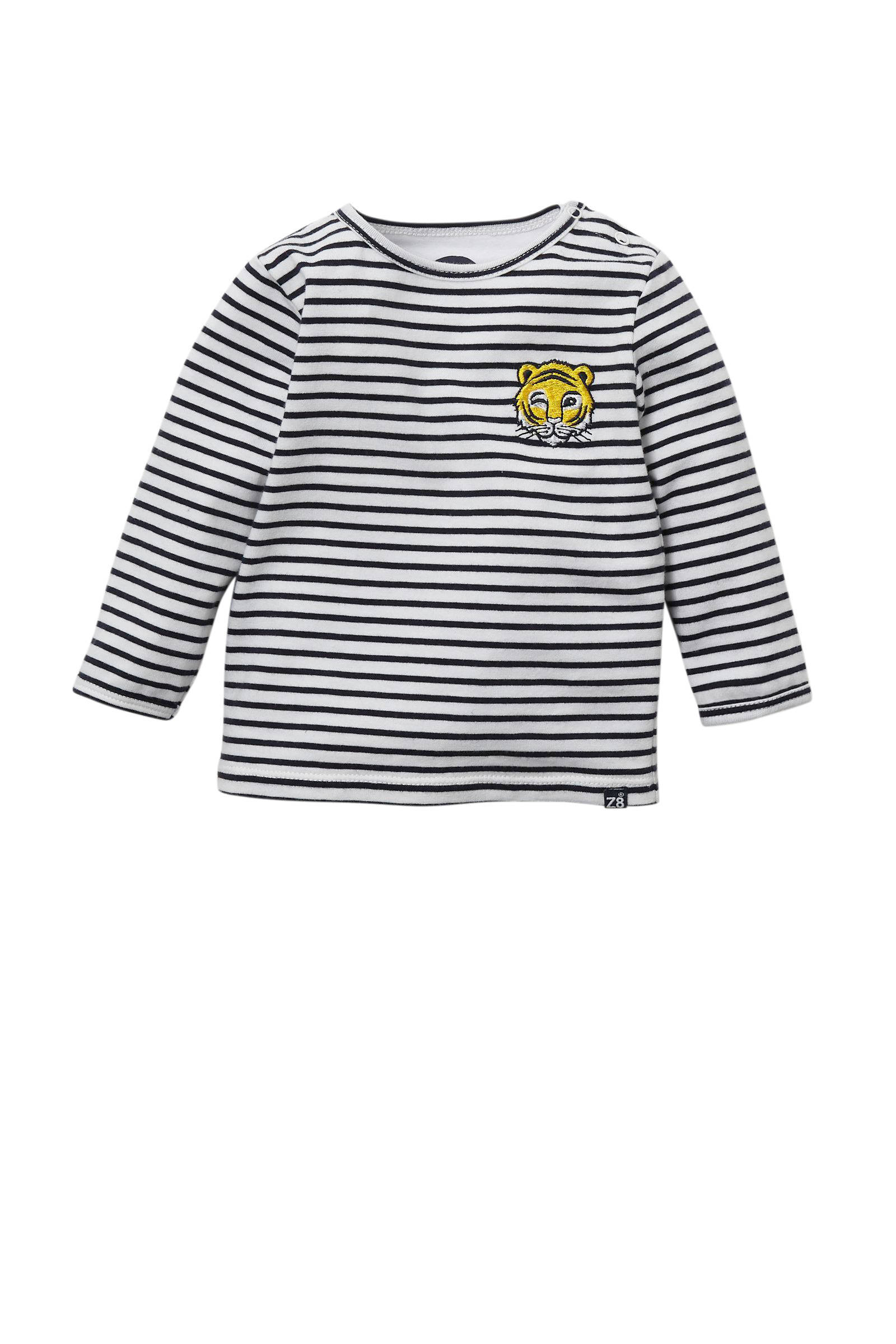 Z8 gestreepte longsleeve off white marine | wehkamp Z8 gestreept T shirt geeldonkerblauw | wehkamp