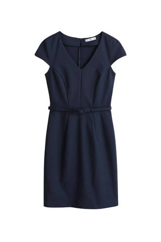 jurk met ceintuur marineblauw